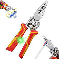 Плоскогубці для електрика 210мм багатофункціональні 9 в 1 з тестером напруги