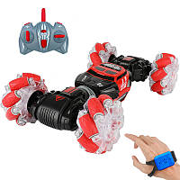 Радіокерована машинка всюдихід перевертень для дрифту UD2219 Червона 26см, подвійне керування - від руки та дестанційний пульт,