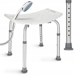 Стілець-табурет 4FIZJO для ванної та душу, регульований White/Grey (P-5905973403399)