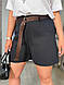 Жіночі легкі стильні шорти з ременем батал великих розмірів літні прямі повсякденні прямі джинс котон, фото 2
