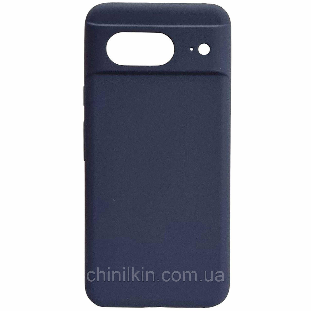 Накладка (з мікрофіброю) Silicone Cover Lakshmi Full Camera для Google Pixel 8- темно-синій, фото 1