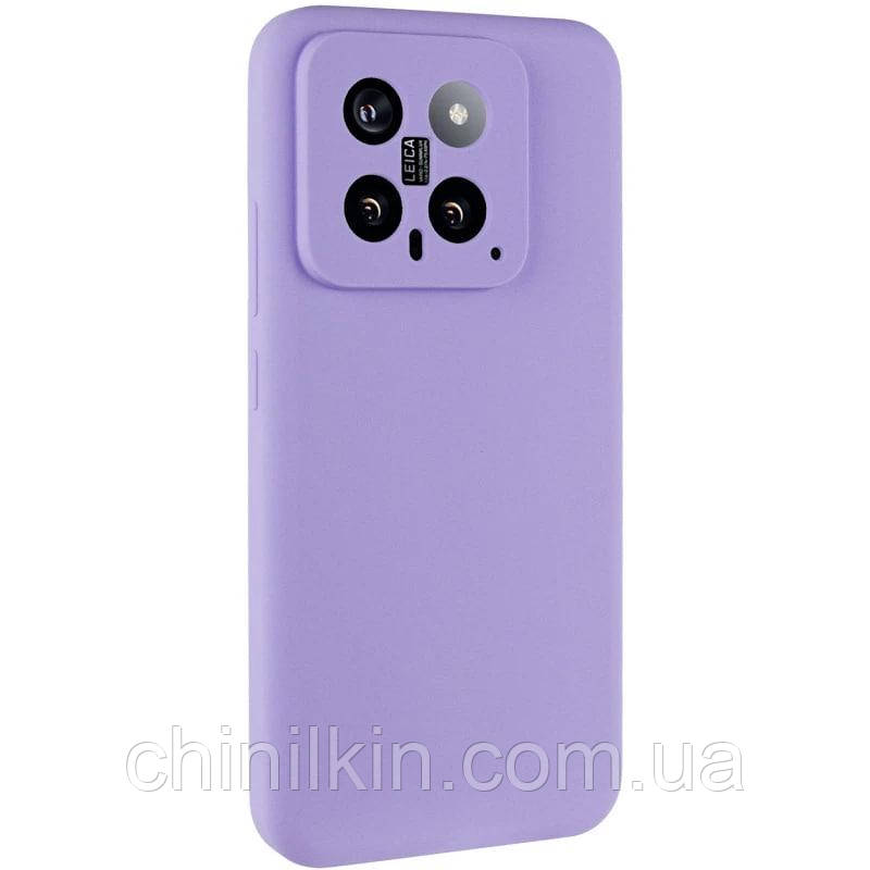 Накладка (з мікрофіброю) Silicone Cover Lakshmi Full Camera для Xiaomi 14- бузковий, фото 1