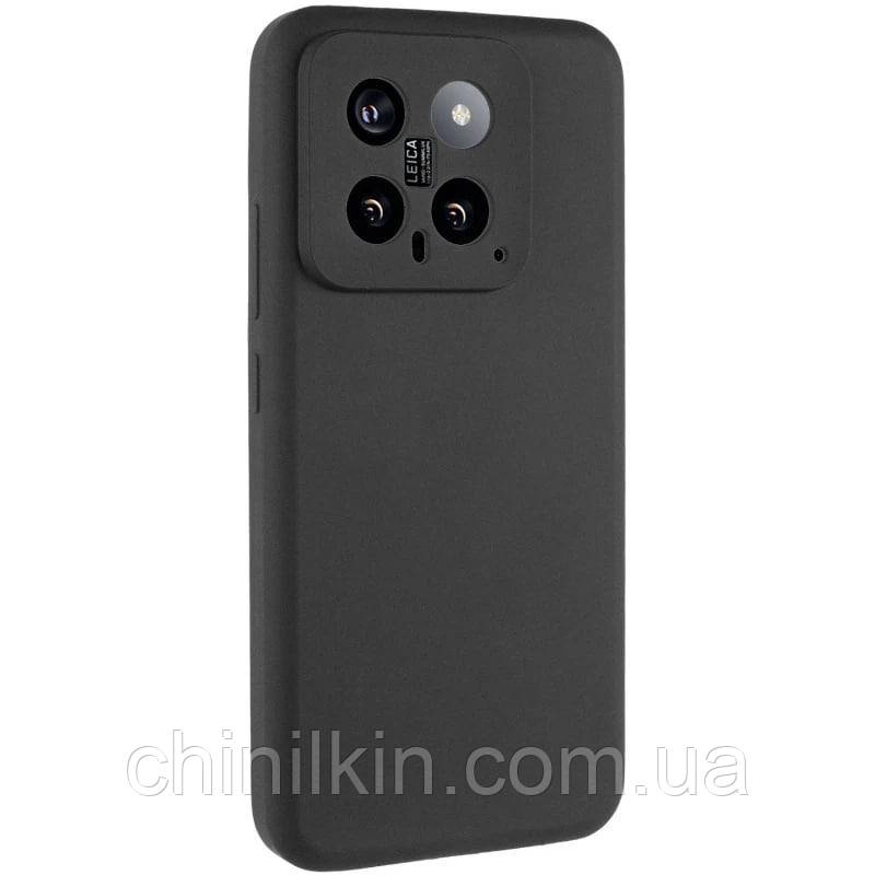 Накладка (з мікрофіброю) Silicone Cover Lakshmi Full Camera для Xiaomi 14- чорний, фото 1