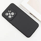 Накладка (з мікрофіброю) Silicone Cover Lakshmi Full Camera для Xiaomi 14- чорний, фото 2