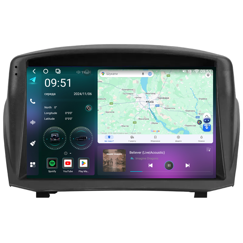 Штатная магнитола Mekede  M7 Plus Ford Fiesta Mk6 (2008-2019) CarPlay QleD