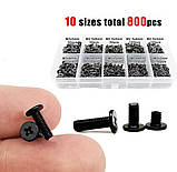 Набір гвинтів потайних M2, M2.5, M3 800 шт., фото 3