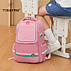 Портфель в школу для дівчинки зручний ортопедичний з вентильованою спинкою і відділенням під ноутбук рожевий Tigernu, фото 9