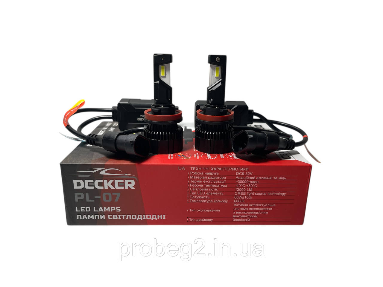 Світлодіодні led лампи Decker PL-07 h11 12-24 v 60 w 12000 lm 6000 k cunbus 2 шт.