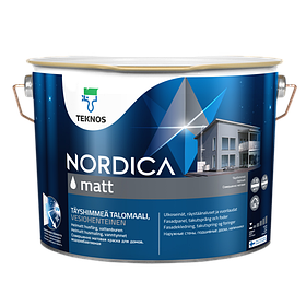 Матова фарба для зовнішніх дерев'яних поверхонь Teknos Nordica Matt біла 9 л