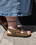 Жіночі сандалі шкіряні з корковою підошвою, фото 3