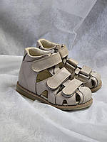 Дитячі шкіряні ортопедичні босоніжки з супінатором 28 розмір, фото 2