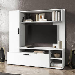 Вітальня під телевізор з ламінованого ДСП Стінка в зал з відкритими полицями і нішею під телевізор