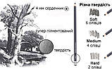 Набір вугільних олівців WORISON (12 штук різної твердості), фото 3