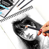 Набір вугільних олівців WORISON (12 штук різної твердості), фото 9