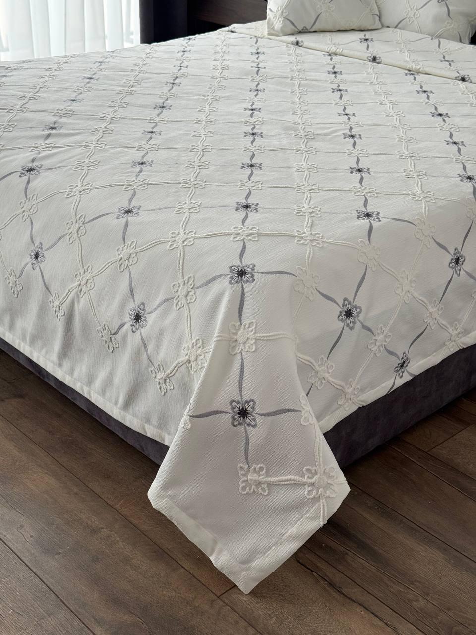 Покривало "Бароко №2", 100% cotton, молочний колір (Розміри і кольори в асортименті), фото 1