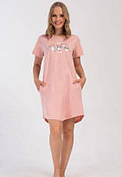 Бавовняна нічна сорочка-туніка Vienetta персикова