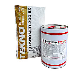 Двокомпонентна еластична полімер-цементна гідроізоляція Teknomer 200 EX (Комплект 20 кг + 10 л)