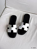 Шльопанці жіночі шкіряні білого кольору, фото 8