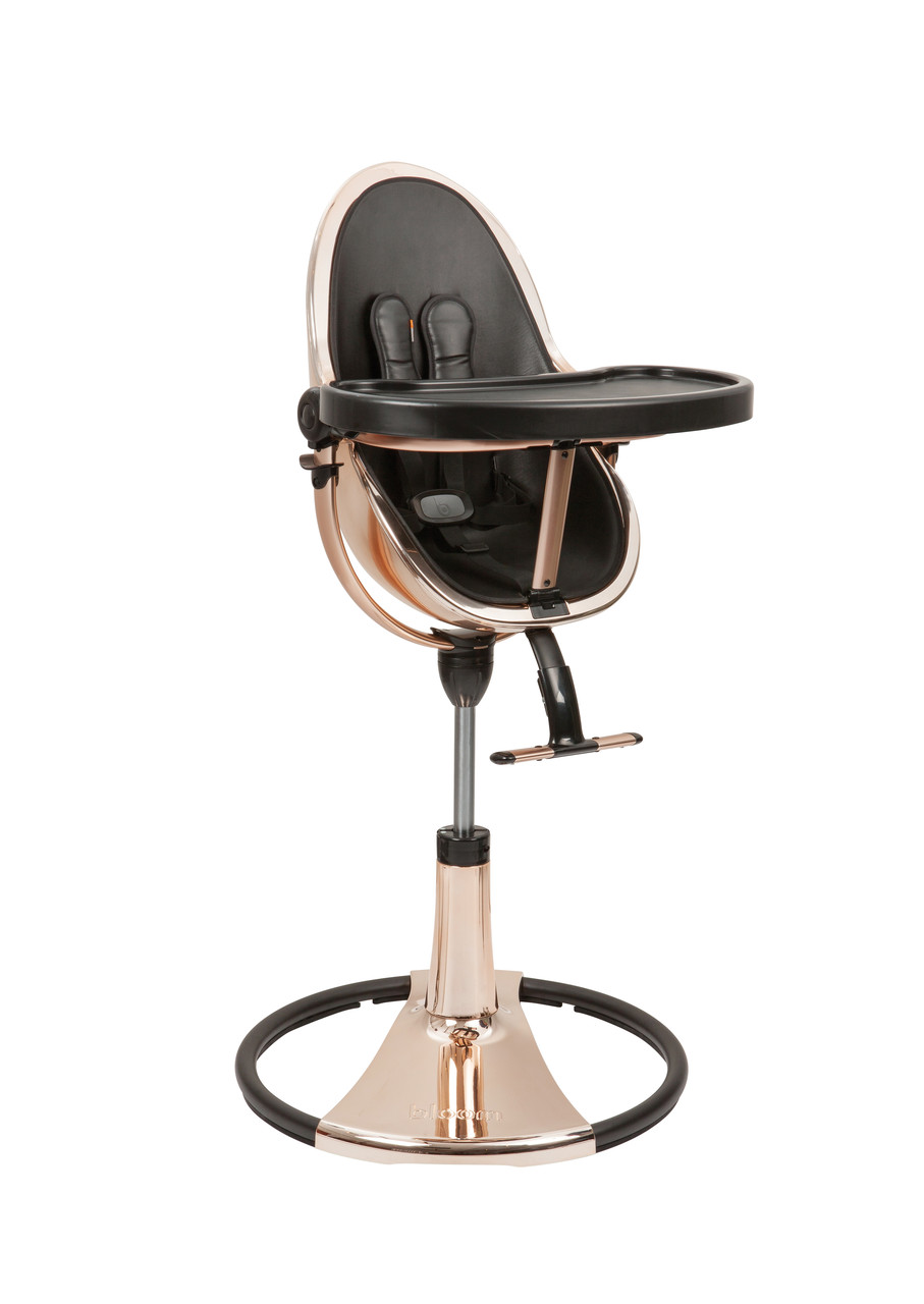 Стільчик для годування Bloom FRESCO Rose gold золотистий з чорним (Вкладиш midnight black чорний)