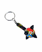 Дерев'яний брелок "Булава" 6,5*2,5 см., з петриківським розписом, ручної роботи зроблений з любов'ю