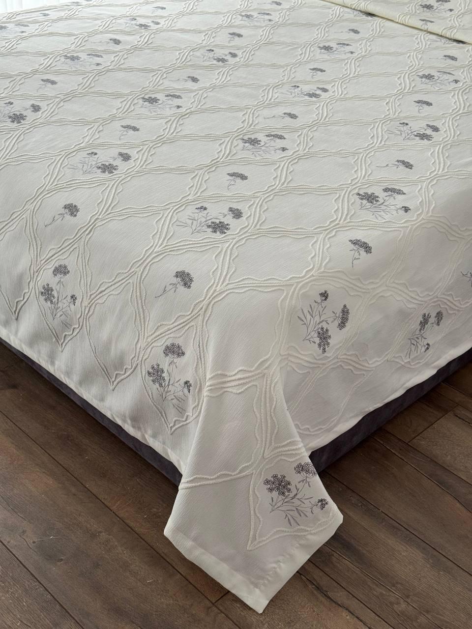 Покривало "Бароко №5", 100% cotton, молочний колір (Розміри і кольори в асортименті), фото 1