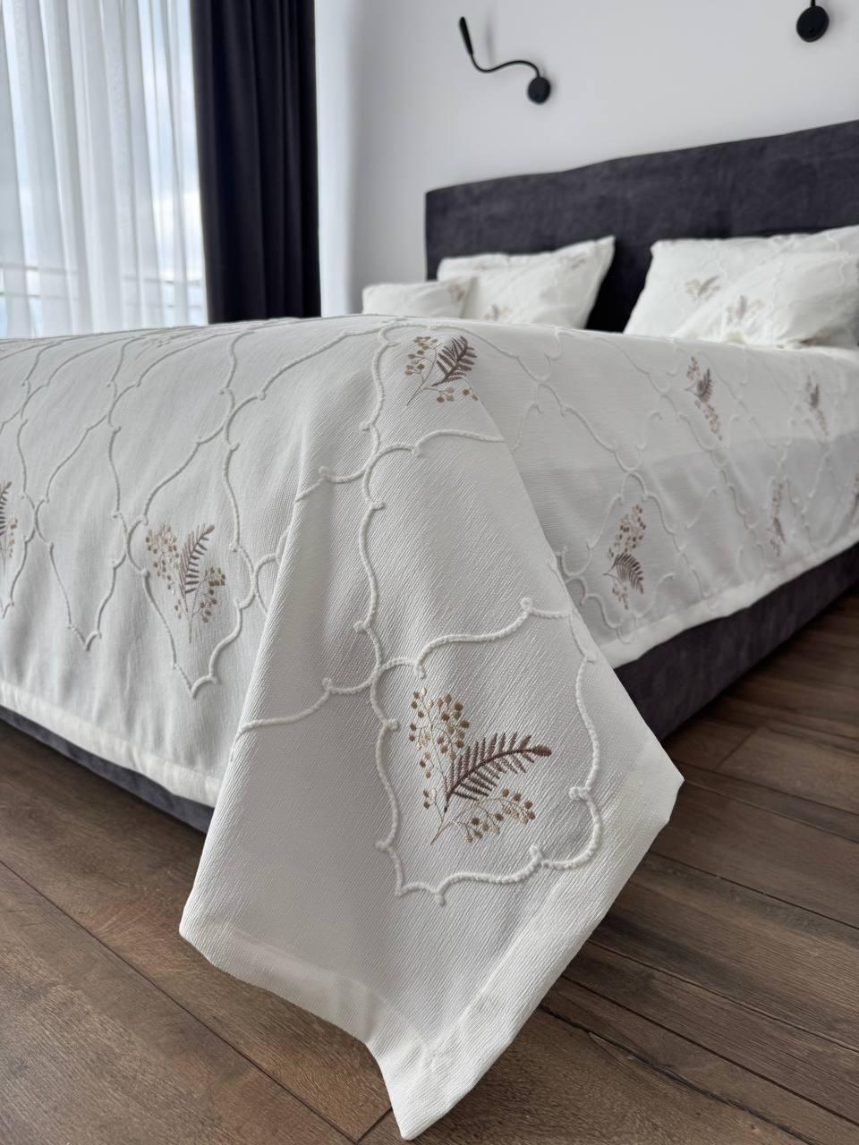 Покривало "Бароко №6", 100% cotton, молочний колір (Розміри і кольори в асортименті), фото 1