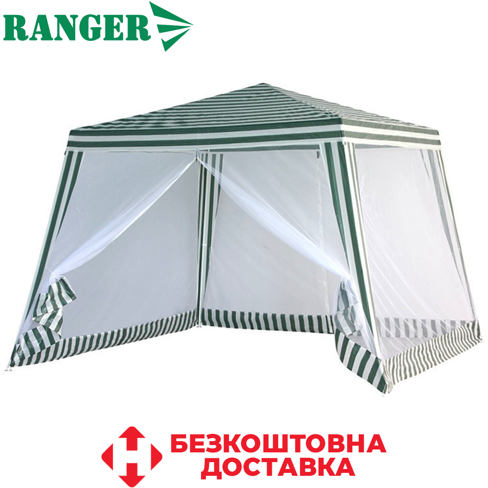 Тент для садового павільйону з москітною сіткою без каркаса Ranger SP-002 зелено-білий вага 2 кг