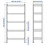 Відкрита шафа IKEA EKENABBEN 70x34x154 см Біла 804.878.13, фото 7