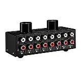 Аудіо свитч 6 входів 2 віходи Audio Switcher 6-In 2-Out 2-Way Selector Селекторний розгалужувач H5E2Box Splitter H5E2, фото 6