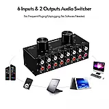 Аудіо свитч 6 входів 2 віходи Audio Switcher 6-In 2-Out 2-Way Selector Селекторний розгалужувач H5E2Box Splitter H5E2, фото 7