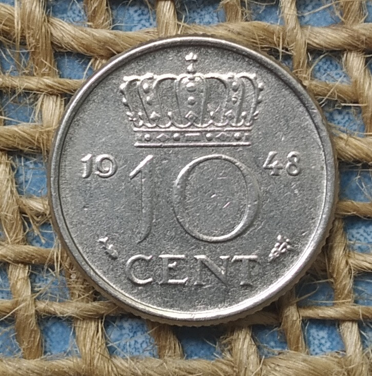 10 центiв 1948 року. Нiдерланди, фото 1