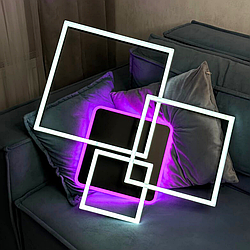 Люстра під стелю LUMINARIA 105W до 20 кв.м колір Чорний GENNY SQUARE RGB BK