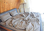 Двоспальний комплект постільної білизни сатин-страйп сріблястий, фото 4