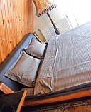 Двоспальний комплект постільної білизни сатин-страйп сріблястий, фото 6