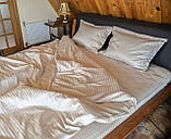 Полуторна постільна білизна із сатину золотистого колір, постільна Преміум класу, фото 2