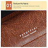Чоловічий стильний місткий клатч Payofflai "Coffee" зі шкірозамінника PU. Гаманець портмоне зі штучної шкіри, фото 9