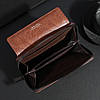 Чоловічий стильний місткий клатч Payofflai "Coffee" зі шкірозамінника PU. Гаманець портмоне зі штучної шкіри, фото 8