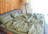 Двоспальний комплект постільної білизни Сатин-страйп ментоловий колір олівковий, фото 3