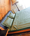 Двоспальний комплект постільної білизни Сатин-страйп ментоловий колір олівковий, фото 4