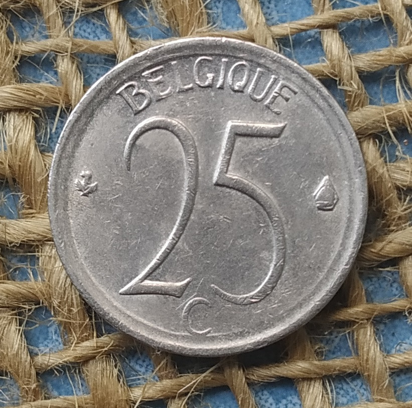 25 сантимiв 1968 року. Бельгiя