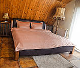 Постільна білизна ЄВРО, комплект постільної білизни золотистого кольору. Преміум, фото 5