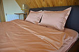 Постільна білизна ЄВРО, комплект постільної білизни золотистого кольору. Преміум, фото 2