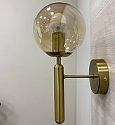 Бронзовий настінний світильник/бра з кулею 15см (999-W2015F-1 BRZ+BR)