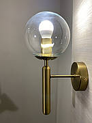 Бронзовий настінний світильник/бра з кулею 15см (999-W2015F-1 BRZ+CL)