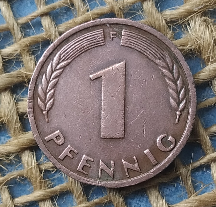 1 пфенiг 1950 року. (F) Нiмеччина - ФРН, фото 1