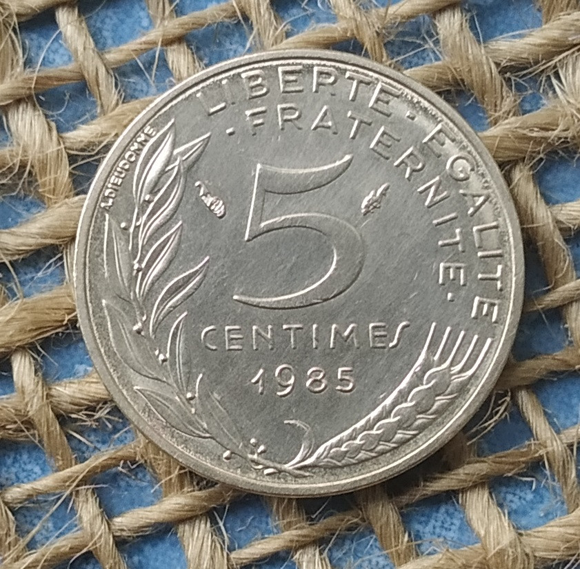 5 сантимiв 1985 року францiя