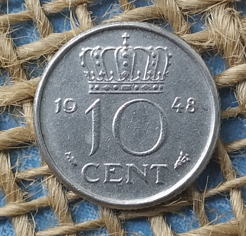 10 центiв 1948 року. Нiдерланди, фото 1
