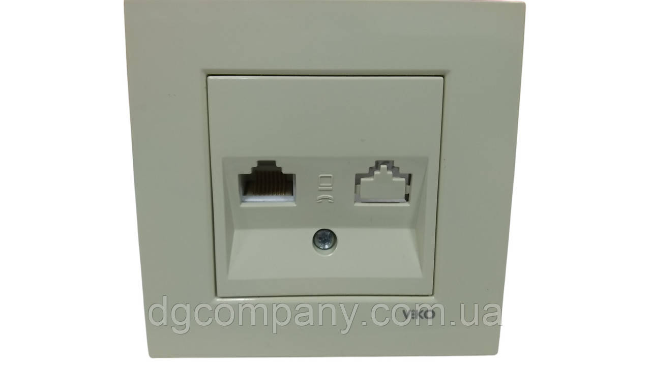 Розетка комп'ютерна одинарна (RJ45 Cat5e) Viko Karre біла 90561032