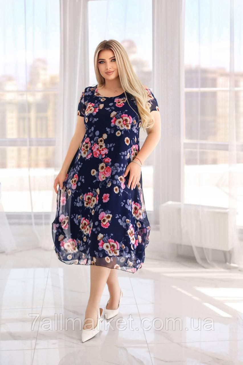 Плаття жіночий шифон (52-58) "BELLISIMO" недорого від прямого постачальника