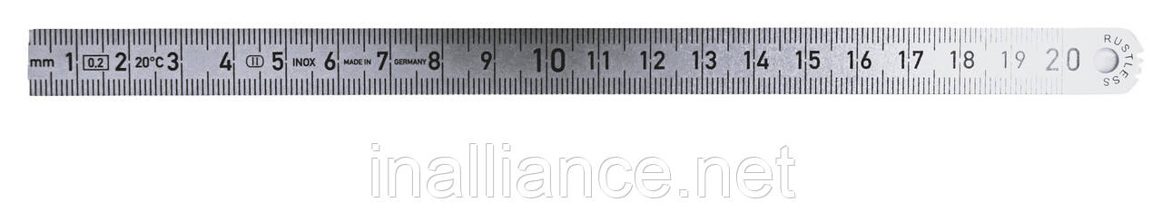 Лінійка з нержавіючої сталі 200 мм 2 клас точності BMI 962020040, фото 1